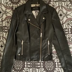 Black Rivet Faux Leather Jacket